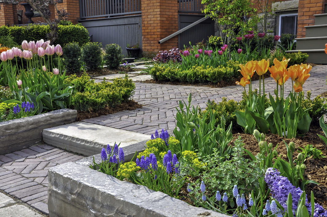 Web Stone Depot Landscaping Supplies South Lyon Michigan Spring Landscaping Retaining Wall Stone Flower Border Spring landscaping with a stone steps and flower border